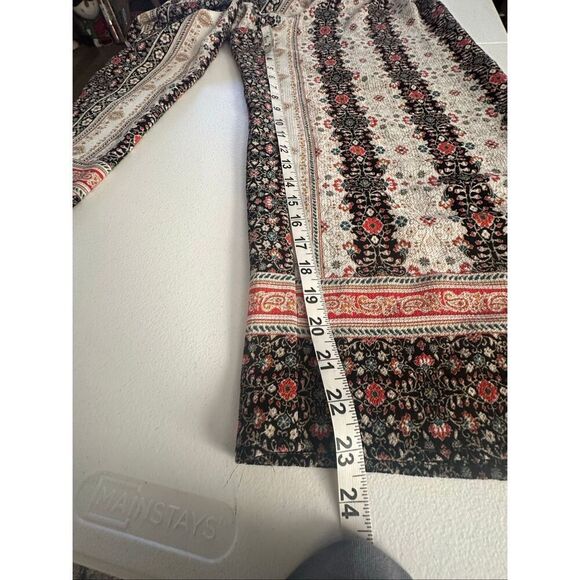 Monteau Women's Multicolor Floral Paisley Strapless Wide Leg Boho Jumpsuit Large - Picture 7 of 8